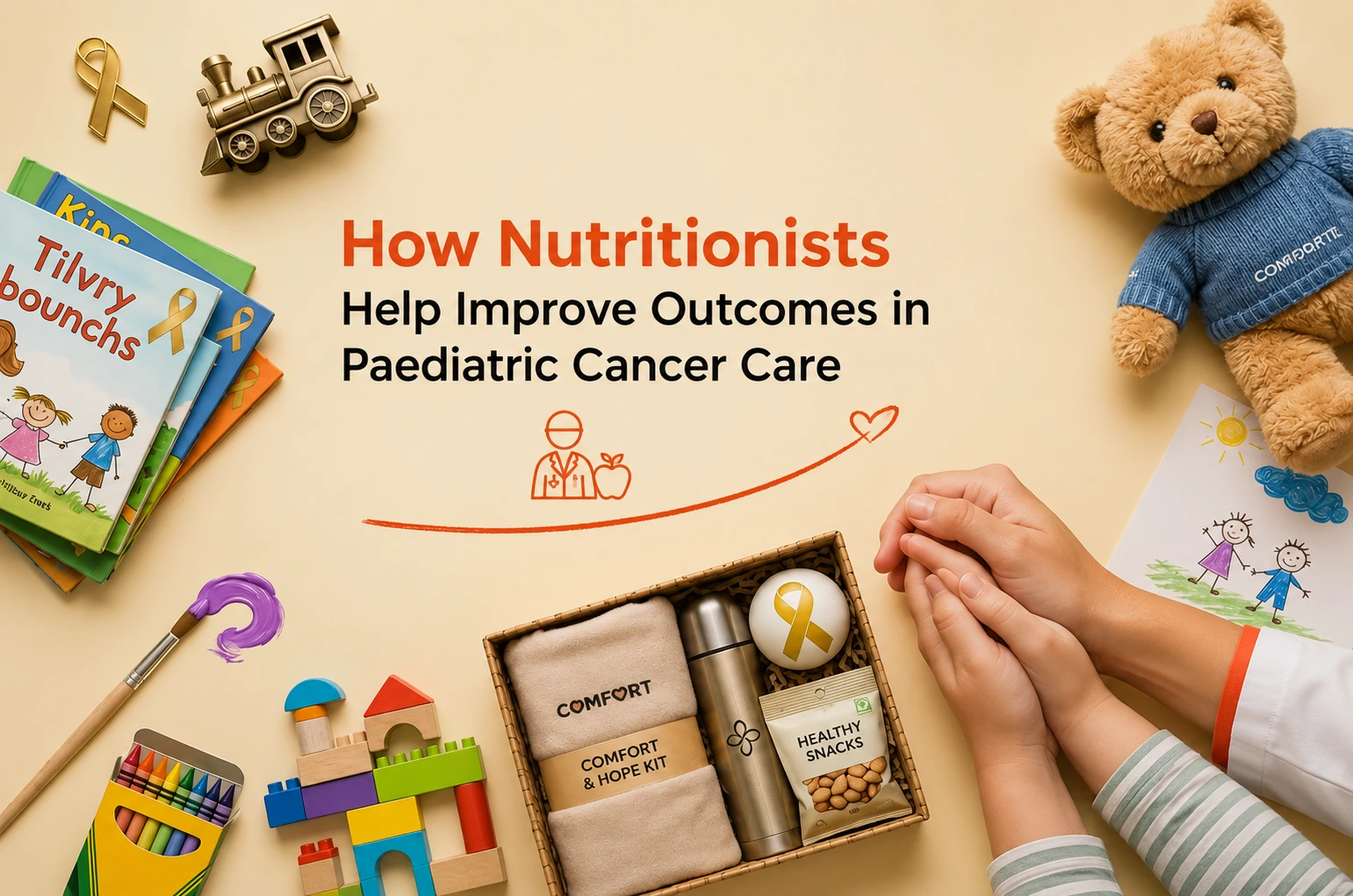 Nutritionist supporting a child during paediatric cancer care